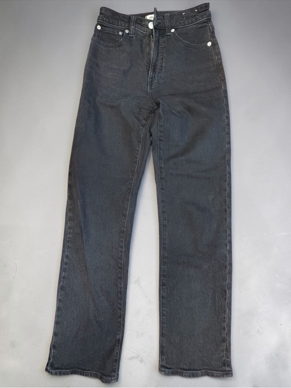 Madewell Curvy 90’s Straight Jeans Black Wash Size 23 Fair Trade High Rise